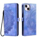 For iPhone 13 mini Skin Feel Totem Embossed Leather Phone Case(Purple) - 3