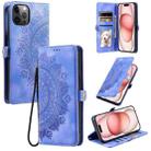 For iPhone 12 Pro Max Skin Feel Totem Embossed Leather Phone Case(Purple) - 1