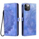 For iPhone 12 Pro Max Skin Feel Totem Embossed Leather Phone Case(Purple) - 3