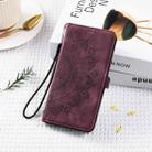 For iPhone 12 mini Skin Feel Totem Embossed Leather Phone Case(Wine Red) - 2