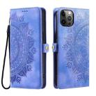 For iPhone 11 Pro Max Skin Feel Totem Embossed Leather Phone Case(Purple) - 3