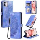 For iPhone 11 Skin Feel Totem Embossed Leather Phone Case(Purple) - 1