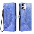 For iPhone 11 Skin Feel Totem Embossed Leather Phone Case(Purple) - 3