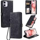 For iPhone 11 Skin Feel Totem Embossed Leather Phone Case(Black) - 1