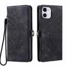 For iPhone 11 Skin Feel Totem Embossed Leather Phone Case(Black) - 3