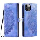 For iPhone 11 Pro Skin Feel Totem Embossed Leather Phone Case(Purple) - 3