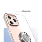 For iPhone 12 Pro Max Transparent TPU Protective Case with Metal Ring Holder(Black) - 3