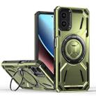 For Motorola Moto G Power 5G 2024 Armor II Series MagSafe Magnetic Holder Phone Case(Army Green) - 1