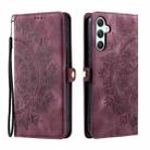 For Samsung Galaxy A35 5G Skin Feel Totem Embossed Leather Phone Case(Wine Red) - 3
