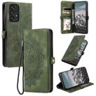 For Samsung Galaxy A72 4G / 5G Skin Feel Totem Embossed Leather Phone Case(Deep Green) - 1