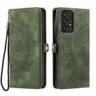 For Samsung Galaxy A72 4G / 5G Skin Feel Totem Embossed Leather Phone Case(Deep Green) - 3
