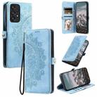 For Samsung Galaxy A72 4G / 5G Skin Feel Totem Embossed Leather Phone Case(Blue) - 1