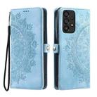 For Samsung Galaxy A72 4G / 5G Skin Feel Totem Embossed Leather Phone Case(Blue) - 3