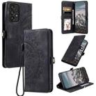 For Samsung Galaxy A72 4G / 5G Skin Feel Totem Embossed Leather Phone Case(Black) - 1