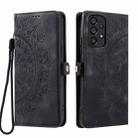 For Samsung Galaxy A72 4G / 5G Skin Feel Totem Embossed Leather Phone Case(Black) - 3