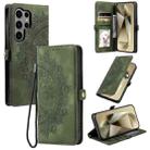 For Samsung Galaxy S24 Ultra 5G Skin Feel Totem Embossed Leather Phone Case(Deep Green) - 1