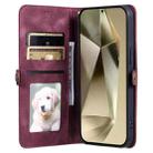 For Samsung Galaxy S24 Ultra 5G Skin Feel Totem Embossed Leather Phone Case(Wine Red) - 3