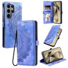 For Samsung Galaxy S24 Ultra 5G Skin Feel Totem Embossed Leather Phone Case(Purple) - 1