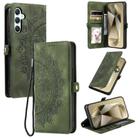 For Samsung Galaxy S24+ 5G Skin Feel Totem Embossed Leather Phone Case(Deep Green) - 1