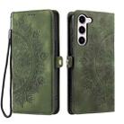 For Samsung Galaxy S23 5G Skin Feel Totem Embossed Leather Phone Case(Deep Green) - 2