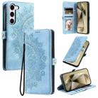 For Samsung Galaxy S23 5G Skin Feel Totem Embossed Leather Phone Case(Blue) - 1