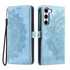 For Samsung Galaxy S23 5G Skin Feel Totem Embossed Leather Phone Case(Blue) - 2