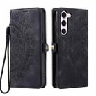 For Samsung Galaxy S23 5G Skin Feel Totem Embossed Leather Phone Case(Black) - 2