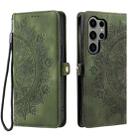For Samsung Galaxy S25 Ultra 5G Skin Feel Totem Embossed Leather Phone Case(Deep Green) - 2