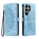 For Samsung Galaxy S25 Ultra 5G Skin Feel Totem Embossed Leather Phone Case(Blue) - 2