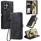 For Samsung Galaxy S25 Ultra 5G Skin Feel Totem Embossed Leather Phone Case(Black) - 1