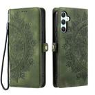 For Samsung Galaxy S25 5G Skin Feel Totem Embossed Leather Phone Case(Deep Green) - 2