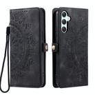 For Samsung Galaxy S25 5G Skin Feel Totem Embossed Leather Phone Case(Black) - 2