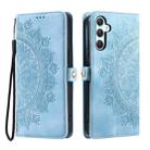 For Samsung Galaxy S25+ 5G Skin Feel Totem Embossed Leather Phone Case(Blue) - 2