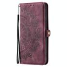 For Samsung Galaxy S25 Edge 5G Skin Feel Totem Embossed Leather Phone Case(Wine Red) - 2