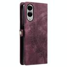 For Samsung Galaxy S25 Edge 5G Skin Feel Totem Embossed Leather Phone Case(Wine Red) - 3