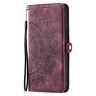 For Samsung Galaxy S25 FE 5G Skin Feel Totem Embossed Leather Phone Case(Wine Red) - 2