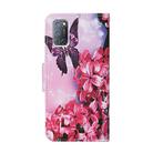 For OPPO A92 Colored Drawing Pattern Horizontal Flip Leather Case with Holder & Card Slots & Wallet(Purple Butterfly) - 3
