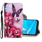 For OPPO A52 Colored Drawing Pattern Horizontal Flip Leather Case with Holder & Card Slots & Wallet(Purple Butterfly) - 1