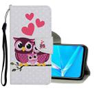 For OPPO F11 Pro Colored Drawing Pattern Horizontal Flip Leather Case with Holder & Card Slots & Wallet(Owl) - 1