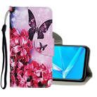 For OPPO A1K Colored Drawing Pattern Horizontal Flip Leather Case with Holder & Card Slots & Wallet(Purple Butterfly) - 1