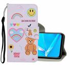 For OPPO A3S Colored Drawing Pattern Horizontal Flip Leather Case with Holder & Card Slots & Wallet(Bear) - 1