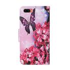 For OPPO A5 Colored Drawing Pattern Horizontal Flip Leather Case with Holder & Card Slots & Wallet(Purple Butterfly) - 3