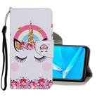 For OPPO A12E Colored Drawing Pattern Horizontal Flip Leather Case with Holder & Card Slots & Wallet(Unicorn) - 1