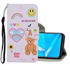 For OPPO A7 Colored Drawing Pattern Horizontal Flip Leather Case with Holder & Card Slots & Wallet(Bear) - 1