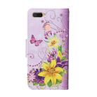 For OPPO A7 Colored Drawing Pattern Horizontal Flip Leather Case with Holder & Card Slots & Wallet(Lily) - 3