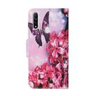 For OPPO A8 Colored Drawing Pattern Horizontal Flip Leather Case with Holder & Card Slots & Wallet(Purple Butterfly) - 3