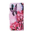 For OPPO Realme C3 Colored Drawing Pattern Horizontal Flip Leather Case with Holder & Card Slots & Wallet(Purple Butterfly) - 3