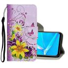 For OPPO Reno2 F Colored Drawing Pattern Horizontal Flip Leather Case with Holder & Card Slots & Wallet(Lily) - 1