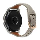 20mm T-shaped Starry Sky Style Litchi Texture Genuine Leather Watch Band(Grey) - 2