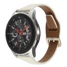 20mm T-shaped Starry Sky Style Litchi Texture Genuine Leather Watch Band(Beige) - 1